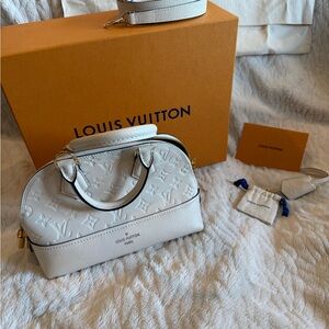 Louis Vuitton White Satchel with Monogram